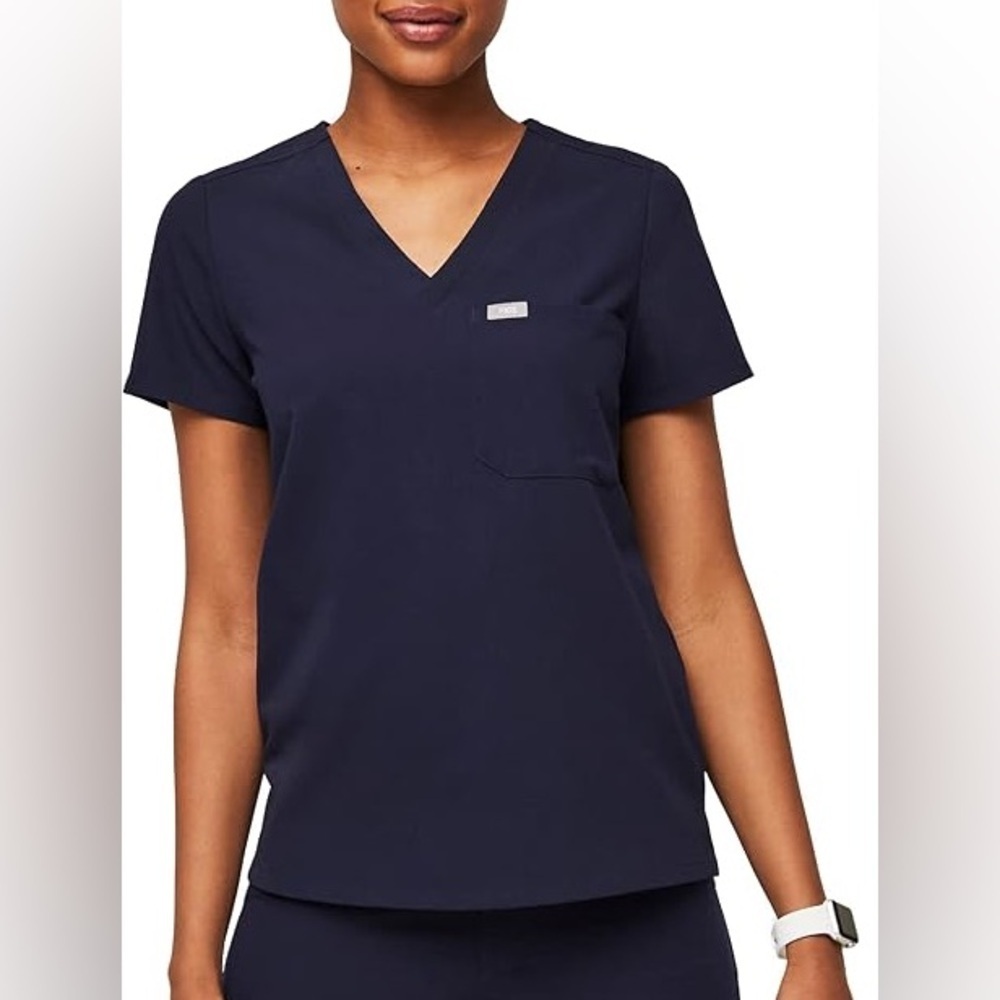 Figs Catarina One Pocket Scrub Top in Navy Blue Women’s Size XXS